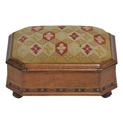 Lot 476 - Victorian walnut footstool box