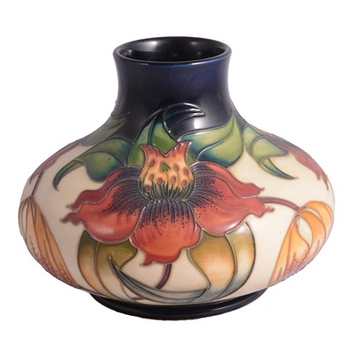 Lot 10 - Nicola Slaney for Moorcroft - a squat baluster vase in the Anna Lily design.