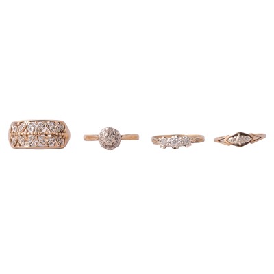 Lot 112 - Four diamond rings.