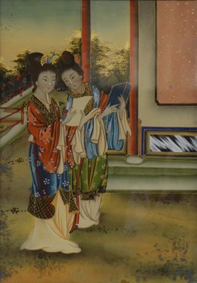 Lot 398 - Chinese reverse painting on glass