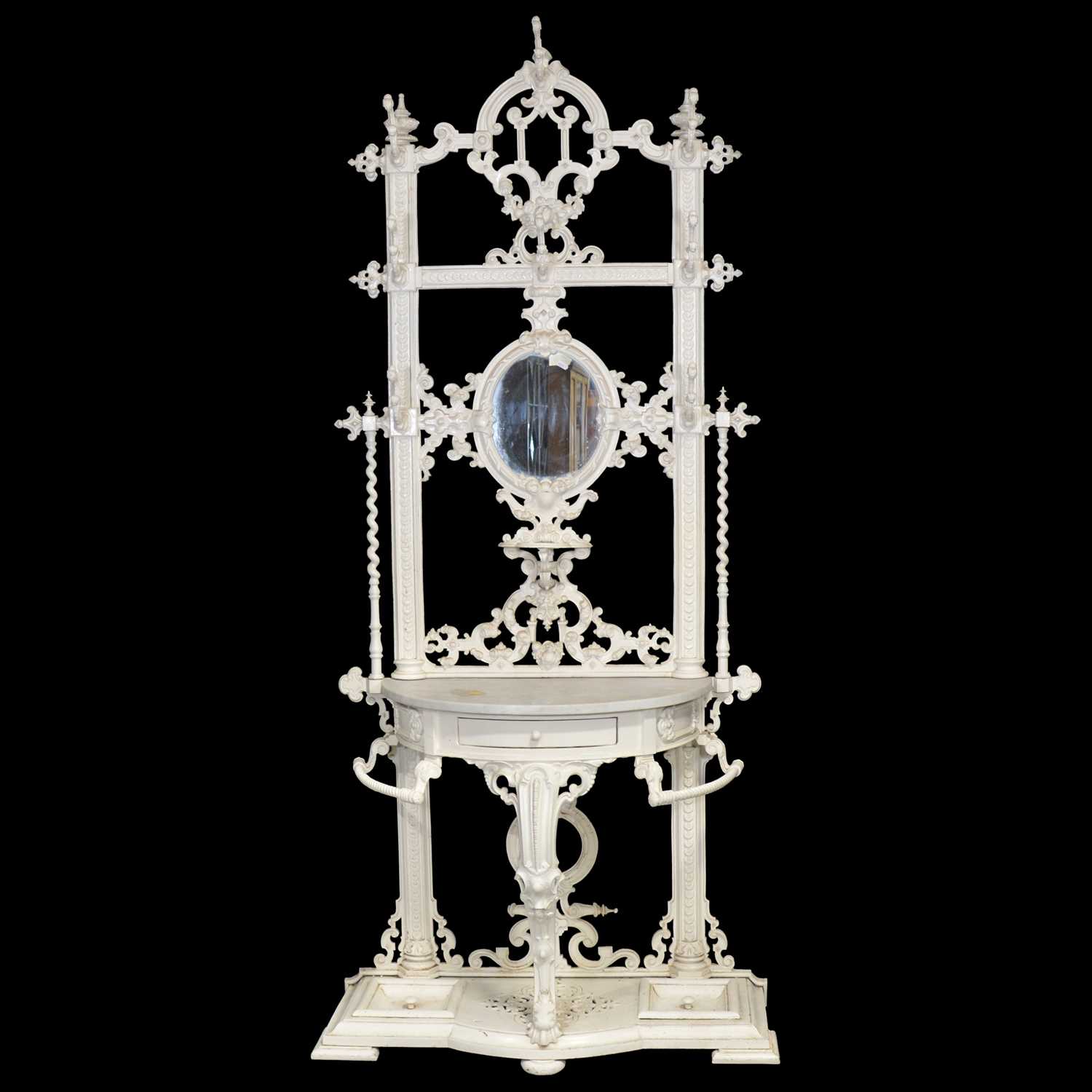 Lot 431 - Victorian style cast metal hall stand