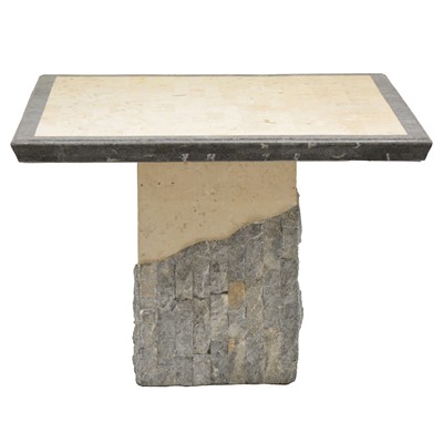 Lot 434 - Tufa stone and granite banded pedestal table