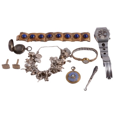 Lot 445 - Silver jewellery, costume jewellery, and wristwatches.
