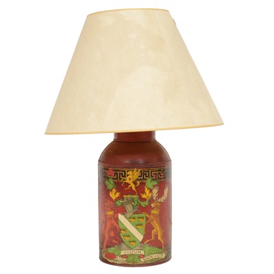 Lot 467 - Red painted tole cannister