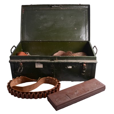 Lot 249 - Ammunition box and sundries