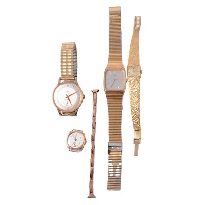 Lot 1082 - Roidor - a gentleman's gold manual wind presentation wristwatch, and three other wristwatches.