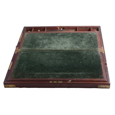 Lot 106 - Victorian mahogany campaign-style writing slope