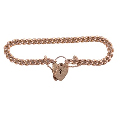 Lot 195 - A 9 carat yellow gold bracelet.