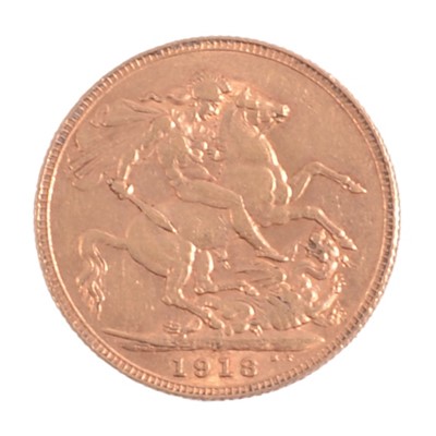 Lot 277 - Gold Full Sovereign Coin, George V 1918, Perth Mint.