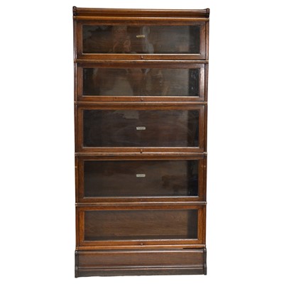 Lot 407 - Globe Wernicke oak sectional bookcase