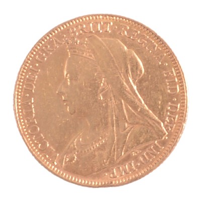 Lot 275 - A Gold Full Sovereign Coin, Victoria Veiled Head 1901, Sydney Mint.