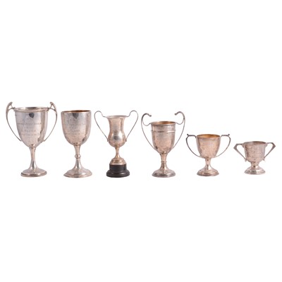 Lot 317 - Motor sport interest - six 1920s silver trophy cups.