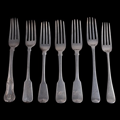 Lot 321 - Georgian silver table fork, George Turner, Exeter 1820.