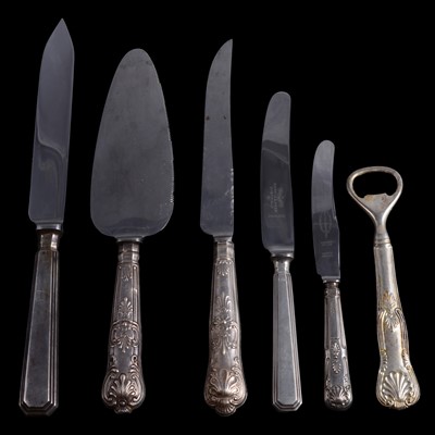 Lot 324 - Part set of silver-handled knives, Mappin & Webb Ltd, Sheffield 1966