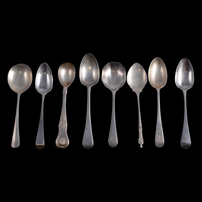 Lot 323 - Scottish Georgian silver teaspoon, Edmonston & Dick, Edinburgh 1821, and other silver teaspoons.