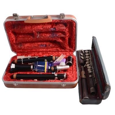 Lot 97 - Hawkes & Son flute and Boosey & Hawkes Clarinet.