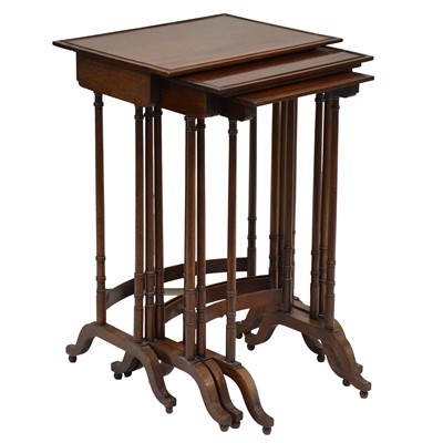 Lot 439 - Nest of mahogany quartetto tables