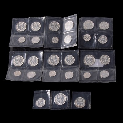 Lot 184 - Six sets of 1995 Maundy Money, and three other Maundy coins
