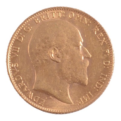 Lot 281 - Edward VII gold Sovereign coin