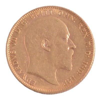 Lot 286 - Edward VII gold Sovereign coin