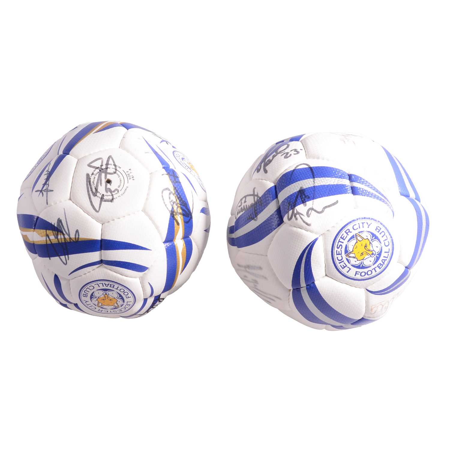 Lot 161 - Two Leicester City Football Club footballs from the 2015/16 season
