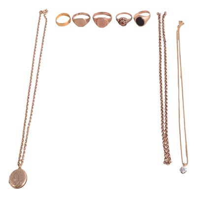 Lot 295 - Small quantity of gold and other jewellery