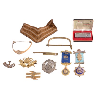 Lot 253A - Badges, buttons, silver football fobs and badges, etc.