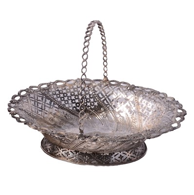 Lot 248A - Early 19th century pierced white metal basket