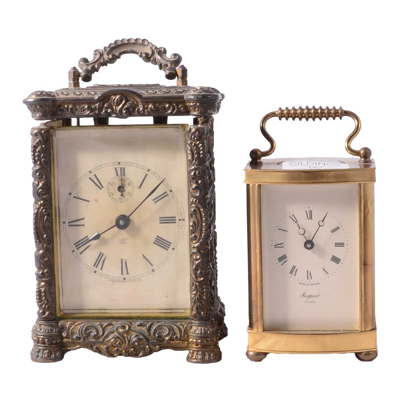 Lot 110 - British brass cased carriage clock and a Westbury carriage clock
