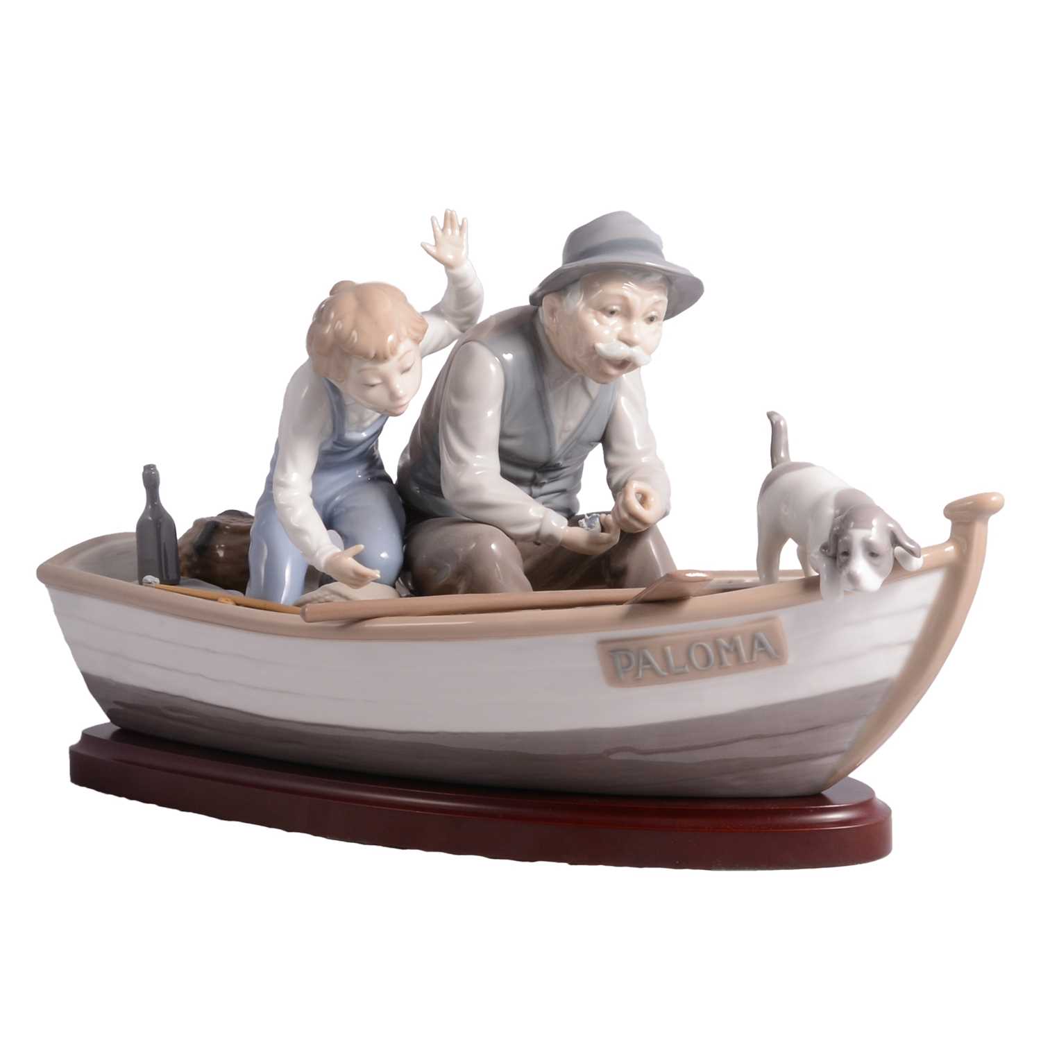 Lot 26 - Lladro porcelain model, Fishing with Gramps