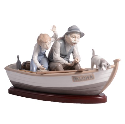 Lot 44 - Lladro porcelain model, Fishing with Gramps