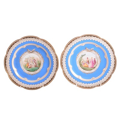 Lot 35 - Pair of French porcelain plates, Chateau de Trianon