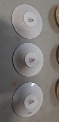 Lot 29 - Set of six Royal Worcester fruit painted coffee cans and saucers, and a sugar bowl