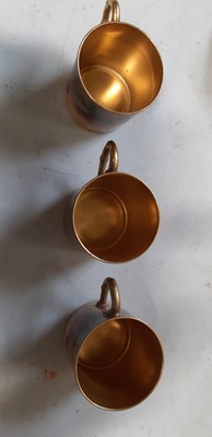 Lot 29 - Set of six Royal Worcester fruit painted coffee cans and saucers, and a sugar bowl