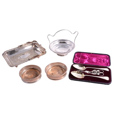 Lot 122A - Two boxes of assorted silverplate and electroplated wares