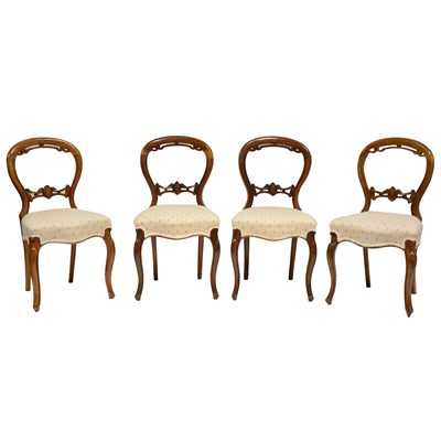 Lot 480 - Set of four Victorian mahogany balloon-back chairs