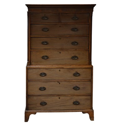 Lot 457 - George III mahogany chest on chest