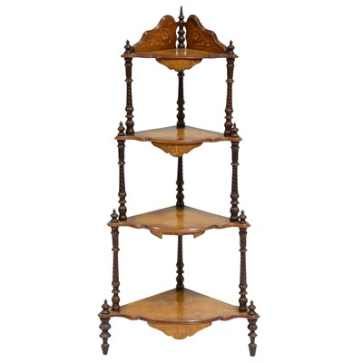 Lot 400 - Victorian walnut corner whatnot