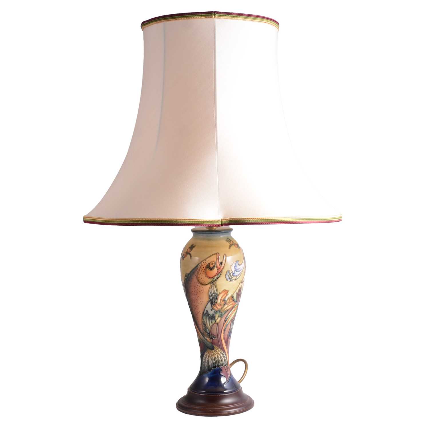 Lot 26 - Moorcroft Pottery, a 'Trout' pattern lamp base