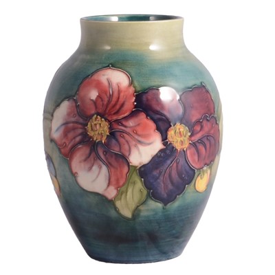 Lot 6 - Moorcroft Pottery, a 'Clematis' pattern vase, circa 1950