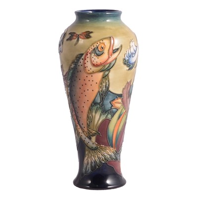 Lot 17 - Moorcroft Pottery, a 'Trout' pattern vase, designed by Philip Gibson
