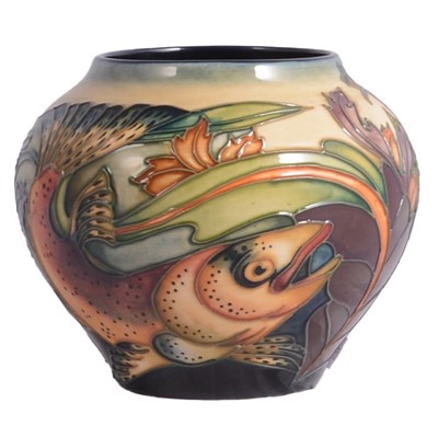 Lot 15 - Moorcroft Pottery, a 'Trout' pattern vase, designed by Philip Gibson