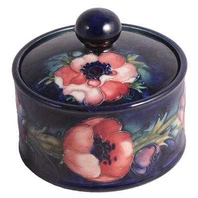 Lot 18 - Moorcroft Pottery, an 'Anemone' pattern box and cover