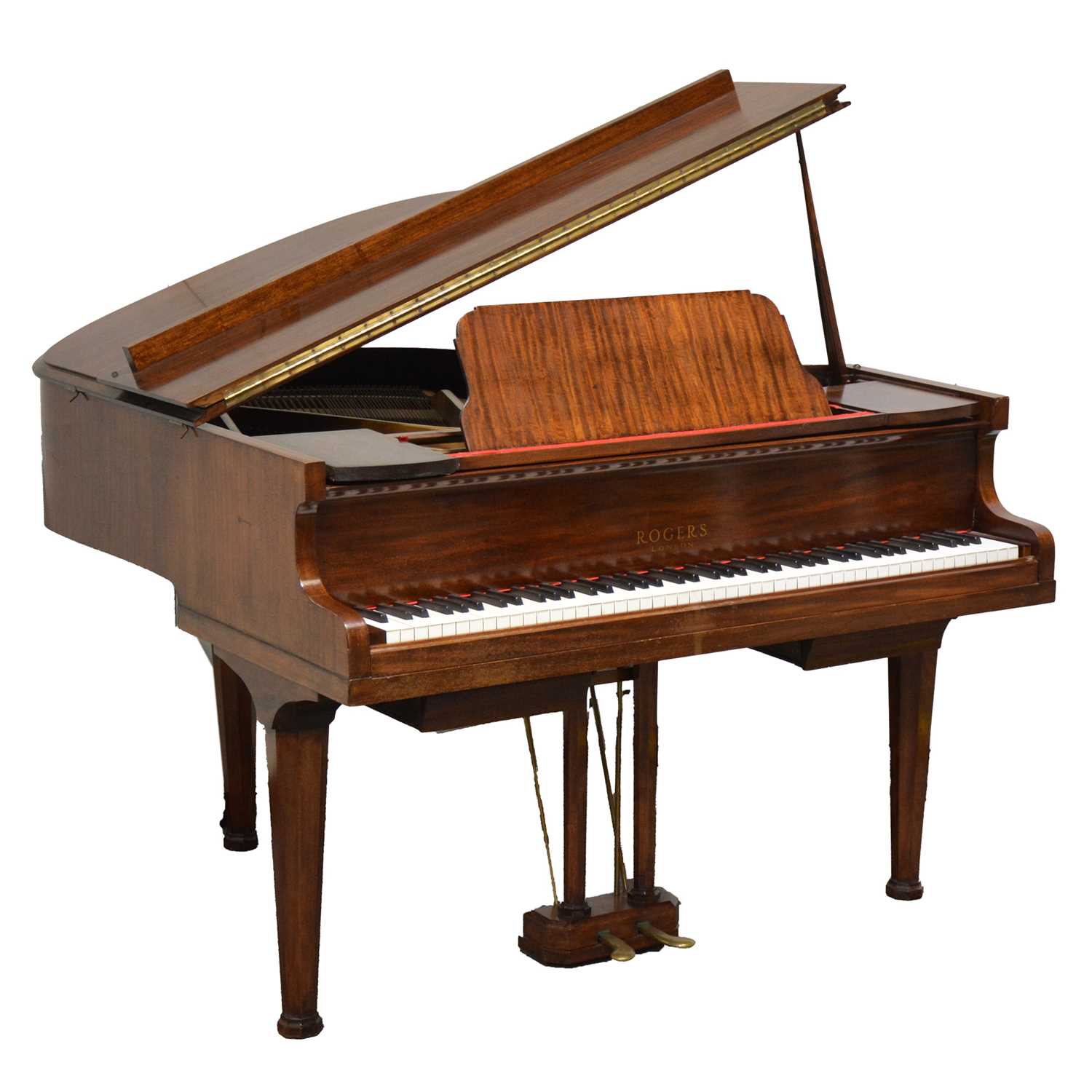 Lot 455 - Rogers baby grand piano, mahogany case