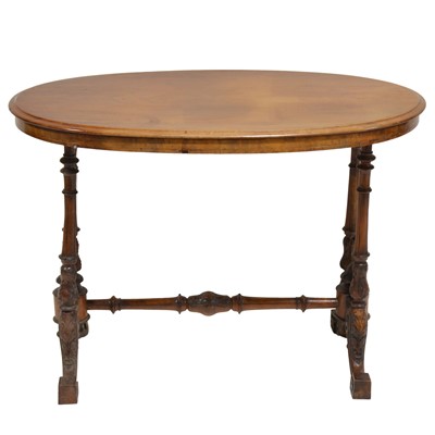 Lot 391 - Victorian walnut stretcher table