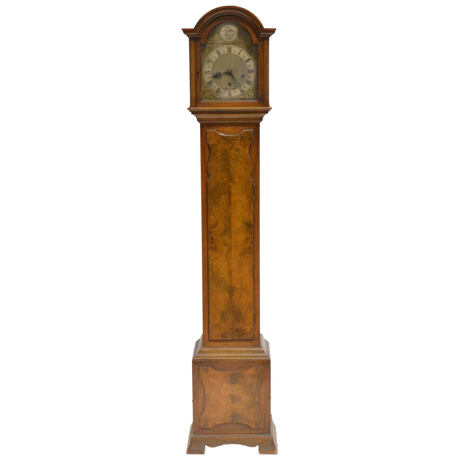 Lot 309 - Walnut grandmother clock,