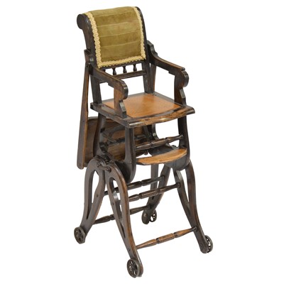 Lot 390 - Edwardian walnut metamorphic high chair