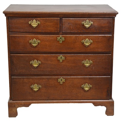 Lot 354 - George III oak chest of drawers