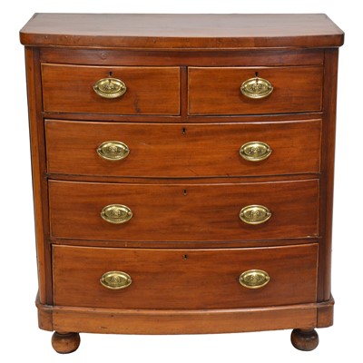 Lot 332 - Victorian mahogany bowfront chest of drawers