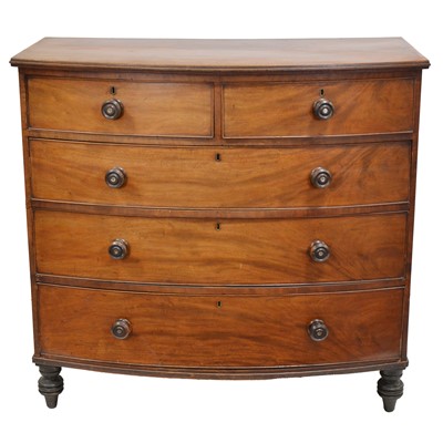 Lot 319 - Victorian mahogany bowfront chest of drawers